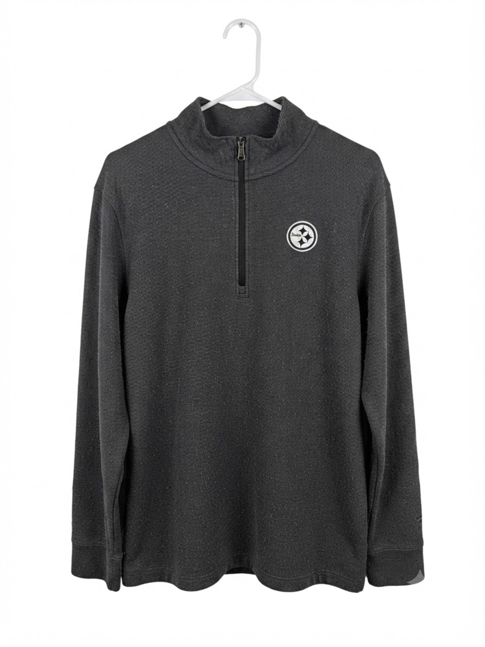 FLAWED Pittsburgh Steelers Fanatics 1/4 Zip Pullover Large Charcoal